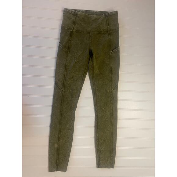 Lululemon Fast and Free High Rise Tight Leggings Ice Wash Moss Green Womens 4 - Picture 5 of 9